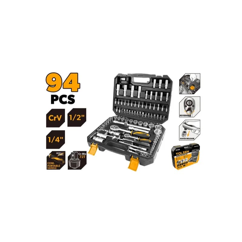 Set nasadnih ključeva, 94 dijela 1/4" & 1/2"