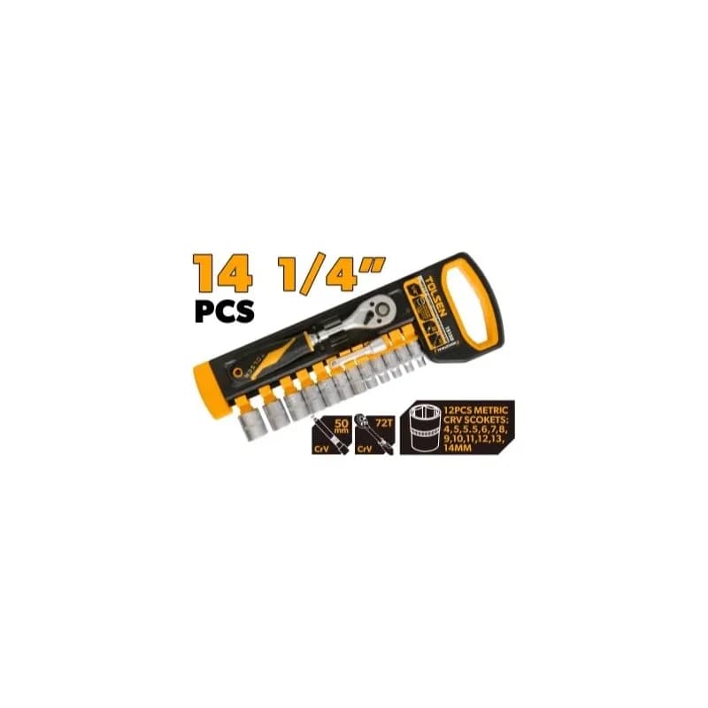 Set račne sa nasadnim ključevima, 14 dijelova 1/4"