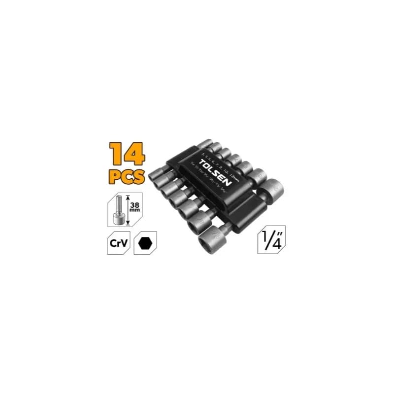 Set nasadnih ključeva za vijke, 14 dijelova 1/4"