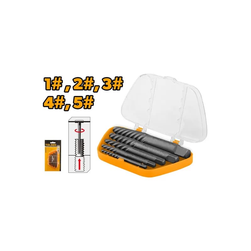 Set izvlačača slomljenih vijaka, 5 dijelova 1#-5#
