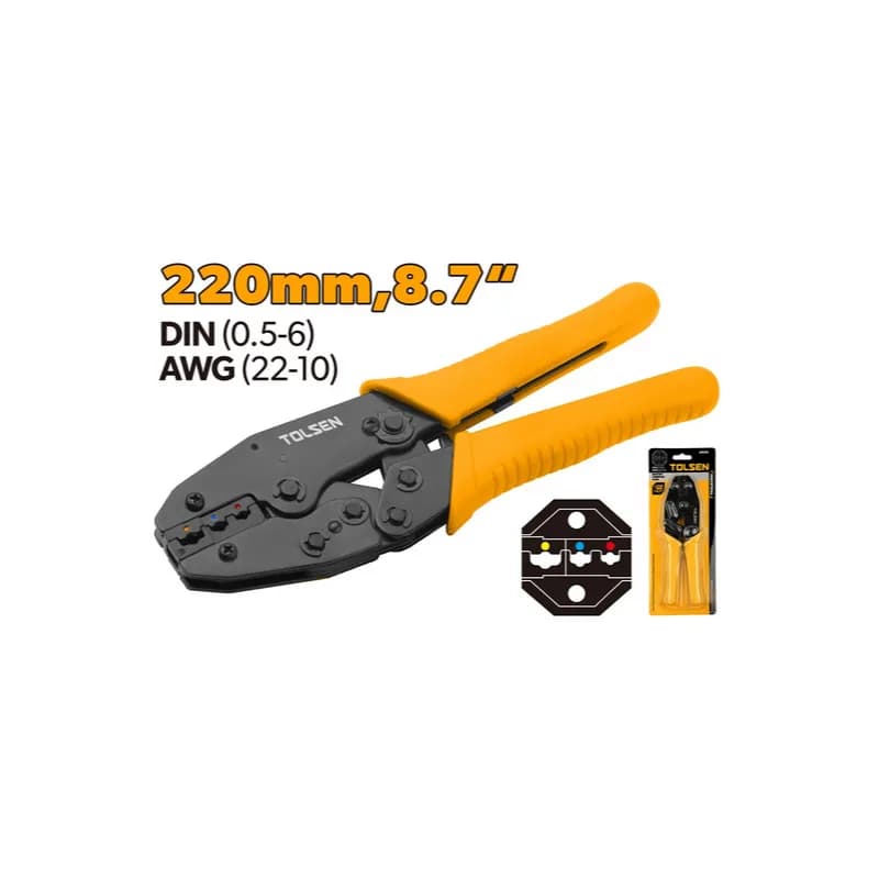 Krimp kliješta sa račnom 220mm, DIN 0.5-6mm2