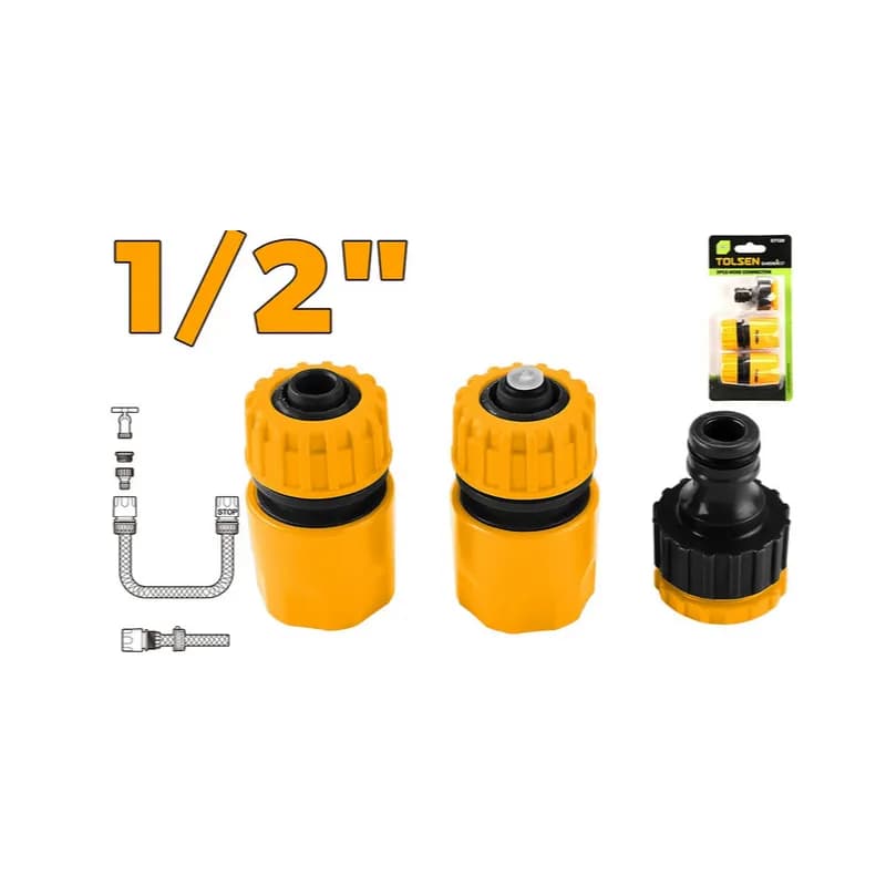 Set priključaka za crijevo, 3 dijela 1/2"