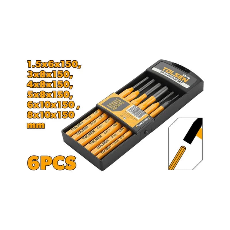 Set probijača, 6 dijelova 1.5-8mm x 150mm