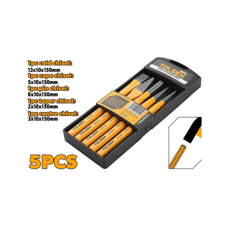 Set probijača i dlijeta, 5 dijelova 2-13mm x 150mm