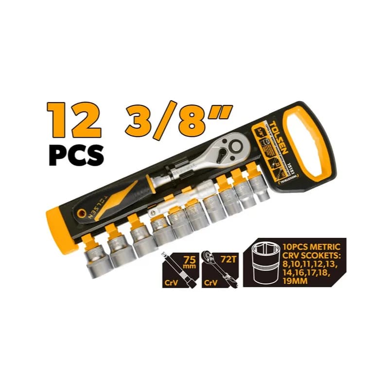 Set račne sa nasadnim ključevima, 12 dijelova 3/8"